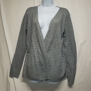 NWT Dana Buchman Small Gray Mixed Stitch Cardigan